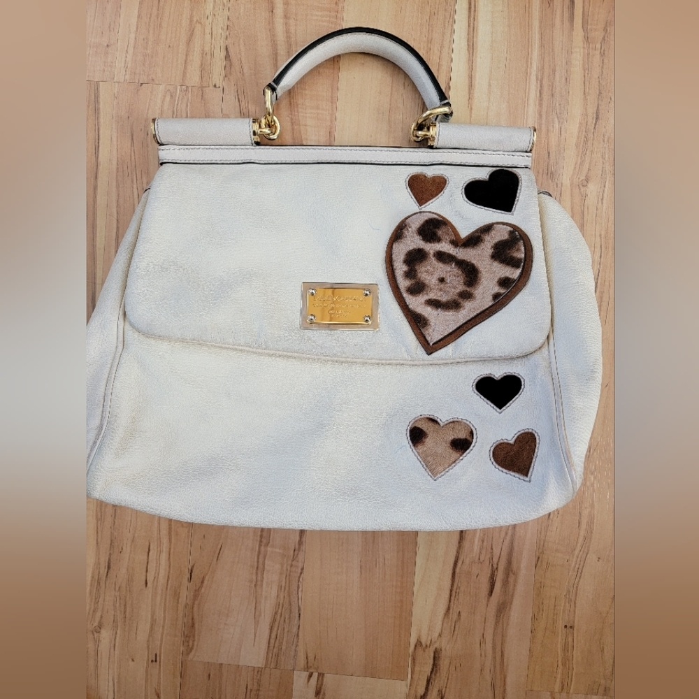 Dolce & Gabbana White Heart-Embellished Bag